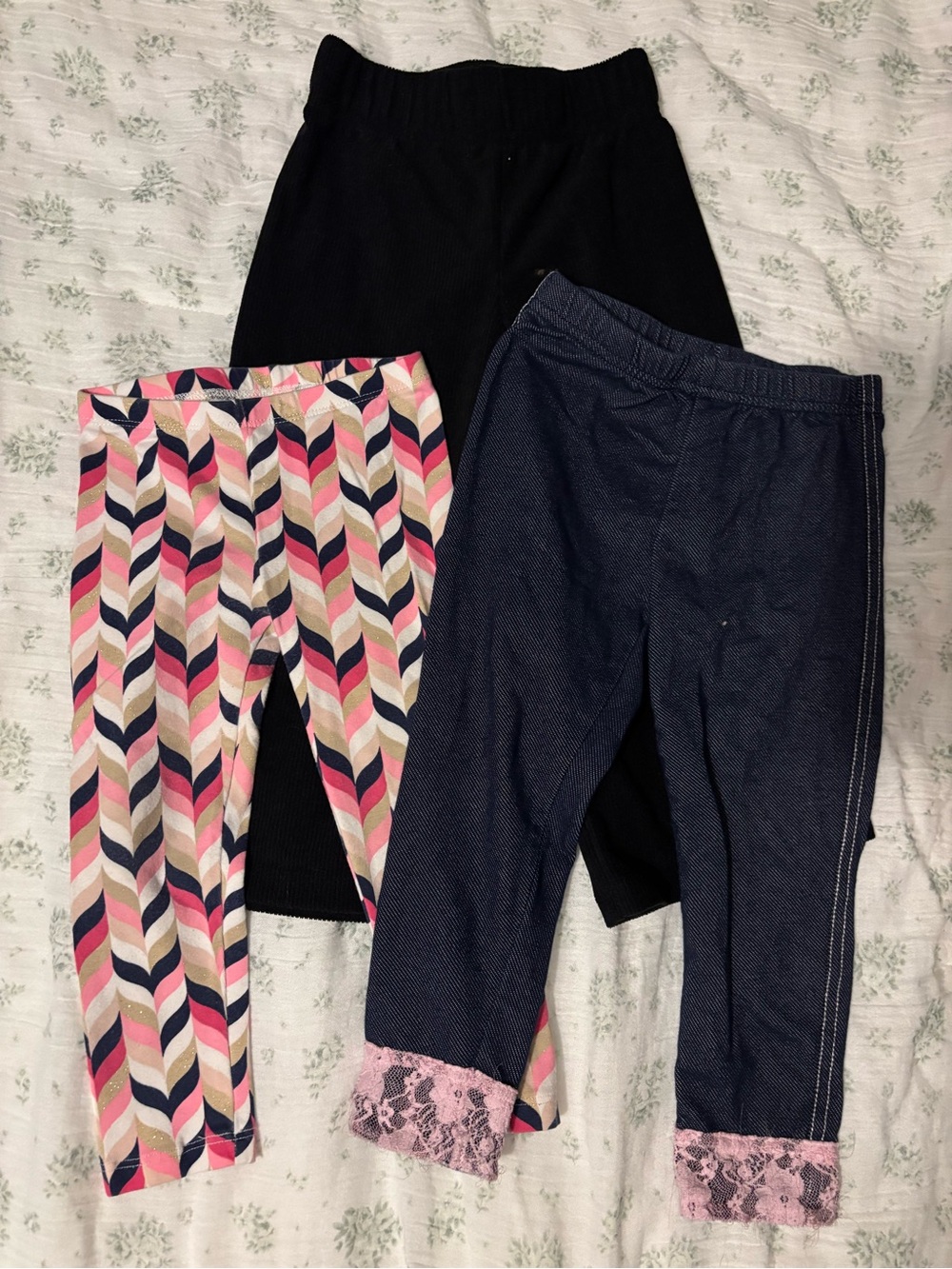 Garanimals Black, Pink, Navy Girls Leggings Trio